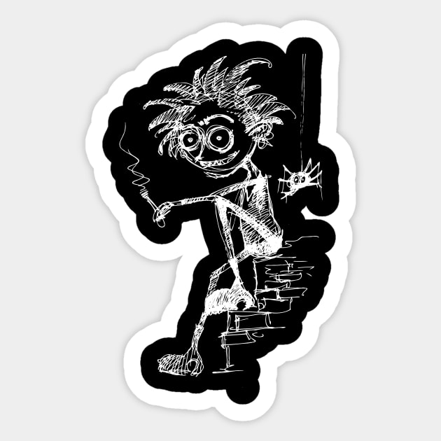 Goth boy white Sticker by krzykostrowski